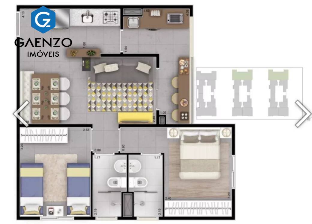 Apartamento à venda com 2 quartos, 52m² - Foto 4